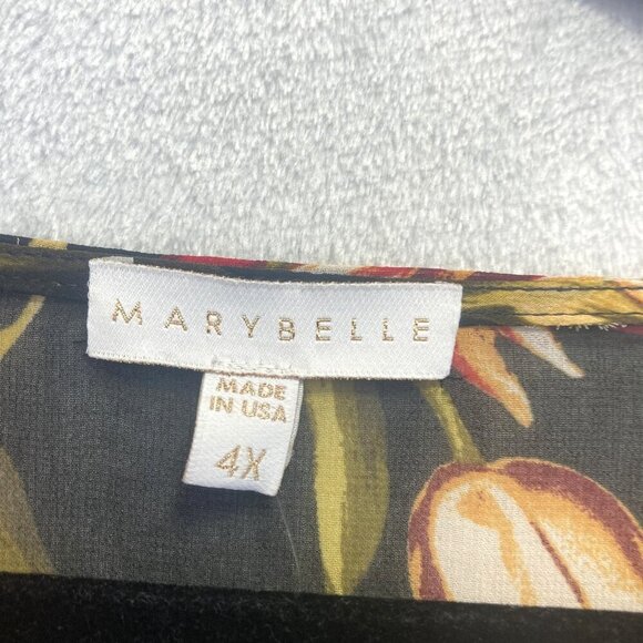 NWT Marybelle Sadie Dress Womens 4X Floral Sleeveless Chiffon Dark Romantic Knee - Picture 4 of 16